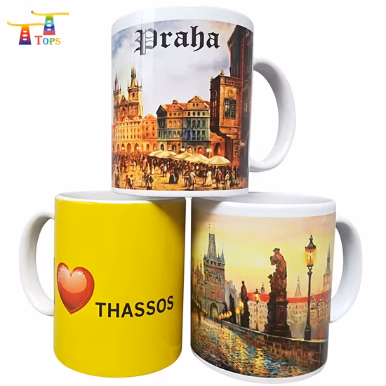 Taza de cerámica hecha a mano del viaje del diseño de Smaple libre taza de cerámica de encargo de la taza de cerámica de 500 ml con el logotipo
