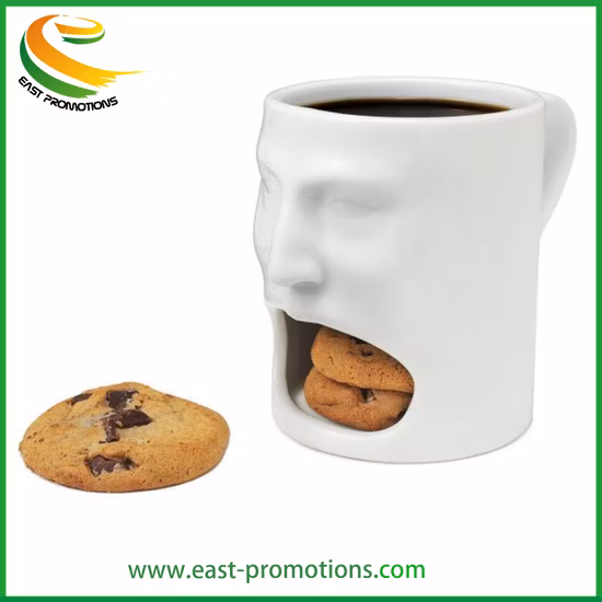 Taza de cerámica para galletas, café, galleta, taza de bolsillo con soporte para galletas