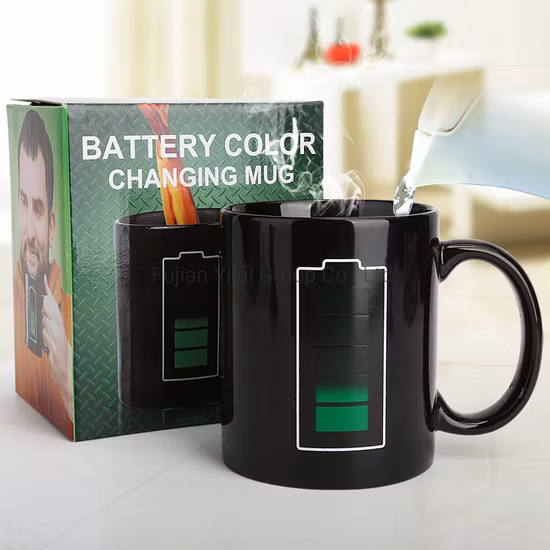 Taza de sublimación de café de cerámica mágica para té de agua de 11oz, taza de café mágica que cambia de Color con calor, botella de agua